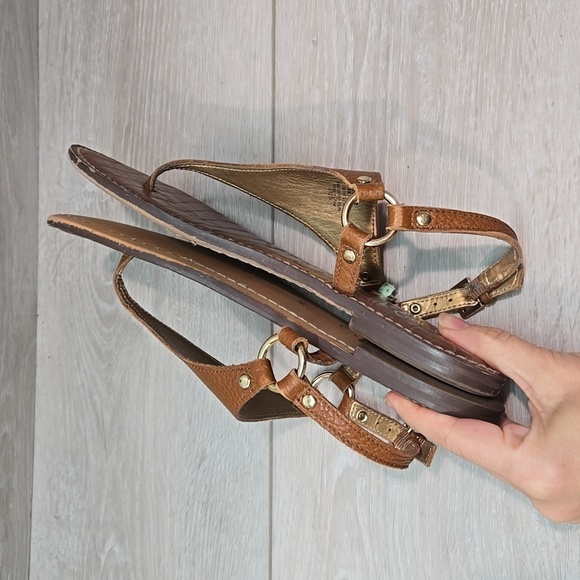 Sam Edelman Womens Greta T strap Leather Sandals Flats shoes sz 8M - Picture 6 of 12